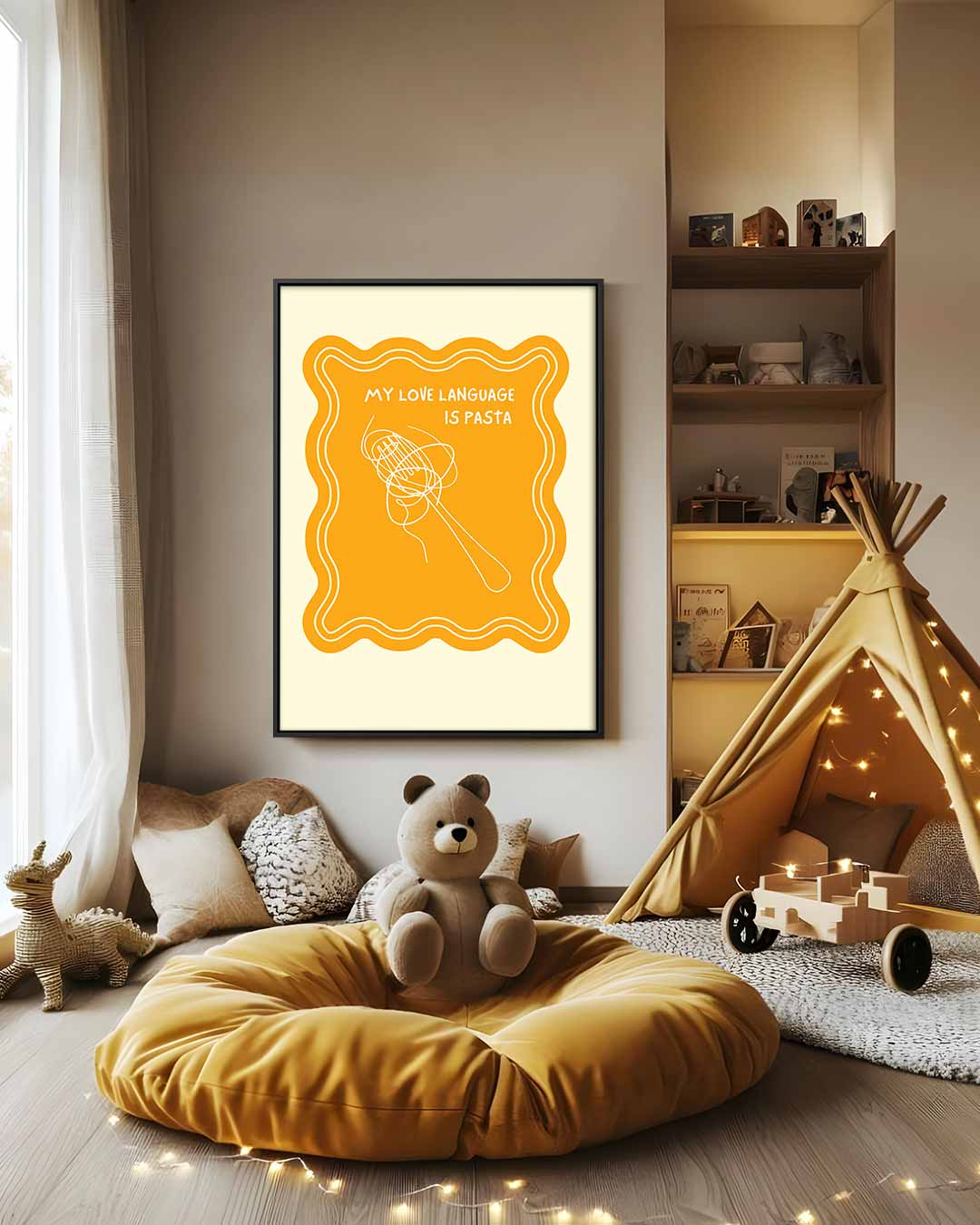 Pasta Liefde Teken Kunstwerk-canvas-dibond-plexiglas-wanddecoratie-WallArtistic