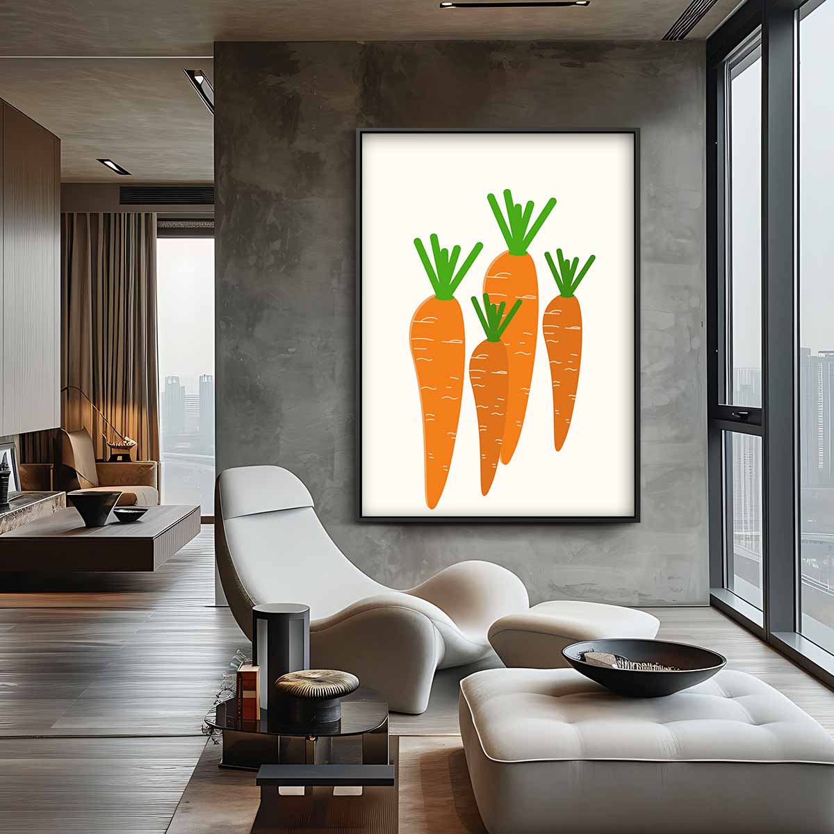 Moderne Wortel Illustratie Kunstwerk-canvas-dibond-plexiglas-wanddecoratie-WallArtistic