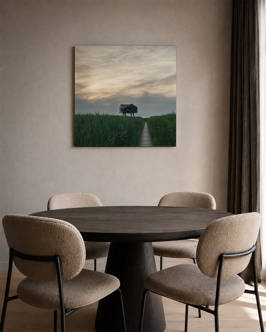 Houten hut Kunstwerk