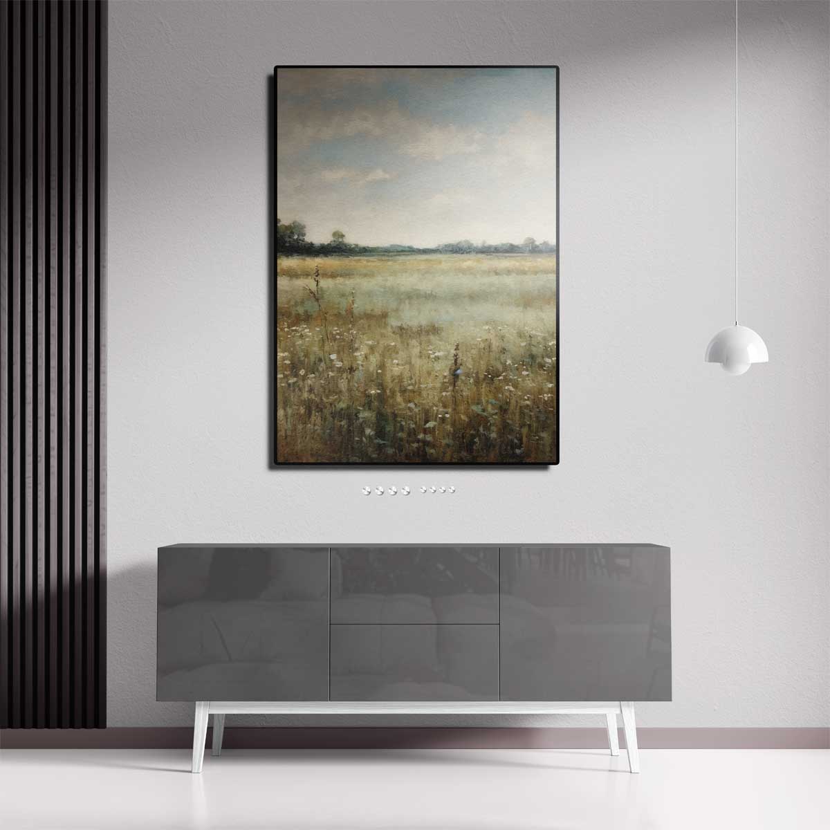 Zomerweide in de ochtend Kunstwerk-canvas-dibond-plexiglas-wanddecoratie-WallArtistic