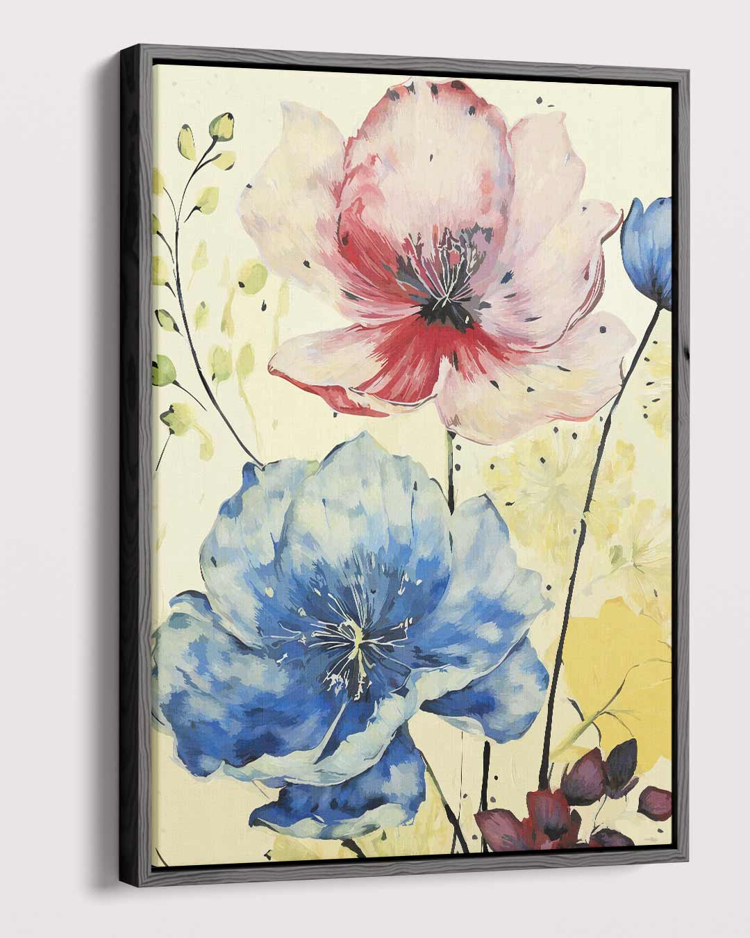 Bloemenpracht in Aquarel Kunstwerk-canvas-dibond-plexiglas-wanddecoratie-WallArtistic