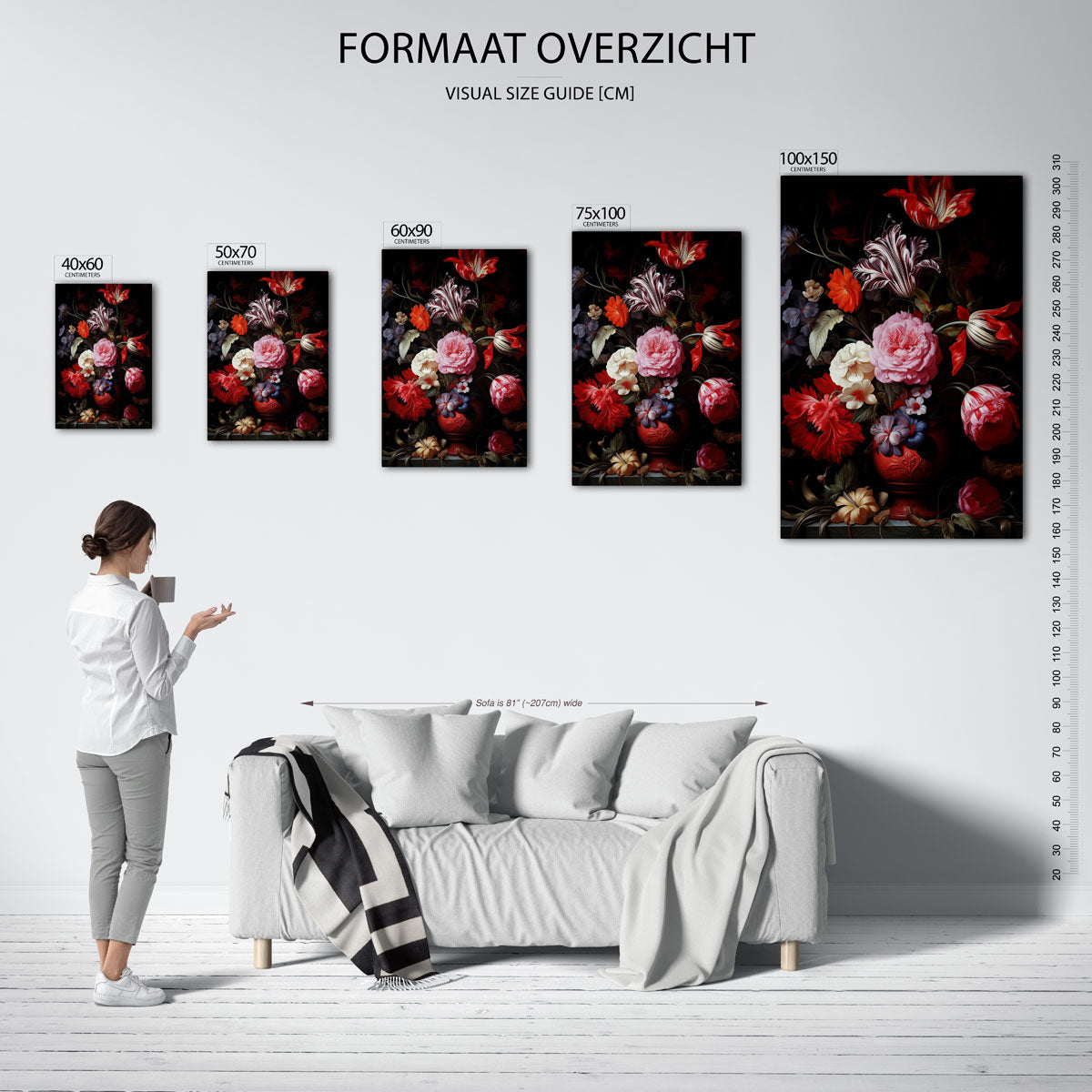 Bloemrijke compositie Kunstwerk