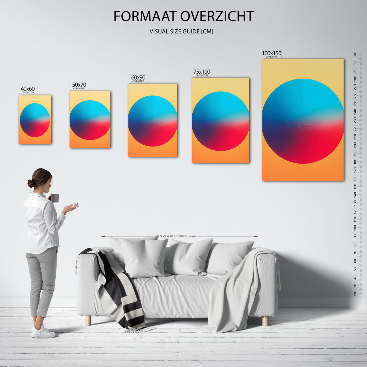 Kleurrijke cirkelcompositie Kunstwerk