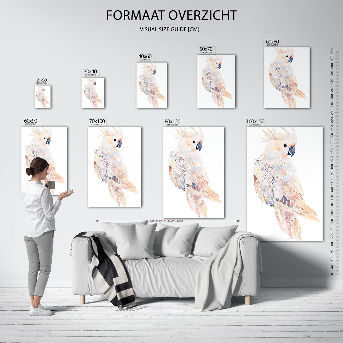 Papegaai in pastel Poster