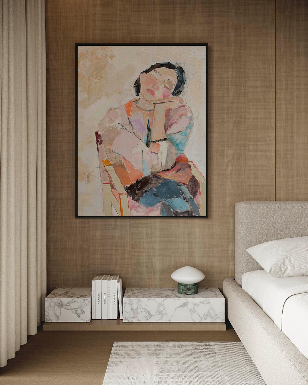 Dromerige portretstudie Kunstwerk