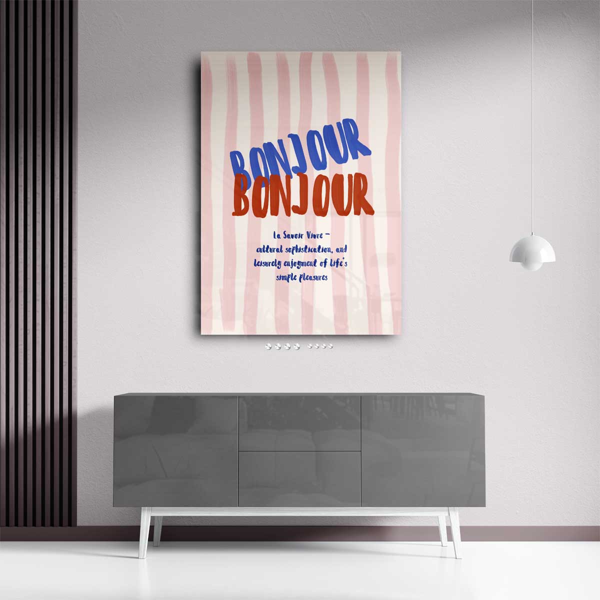 Bonjour Bonheur Kunstwerk-canvas-dibond-plexiglas-wanddecoratie-WallArtistic