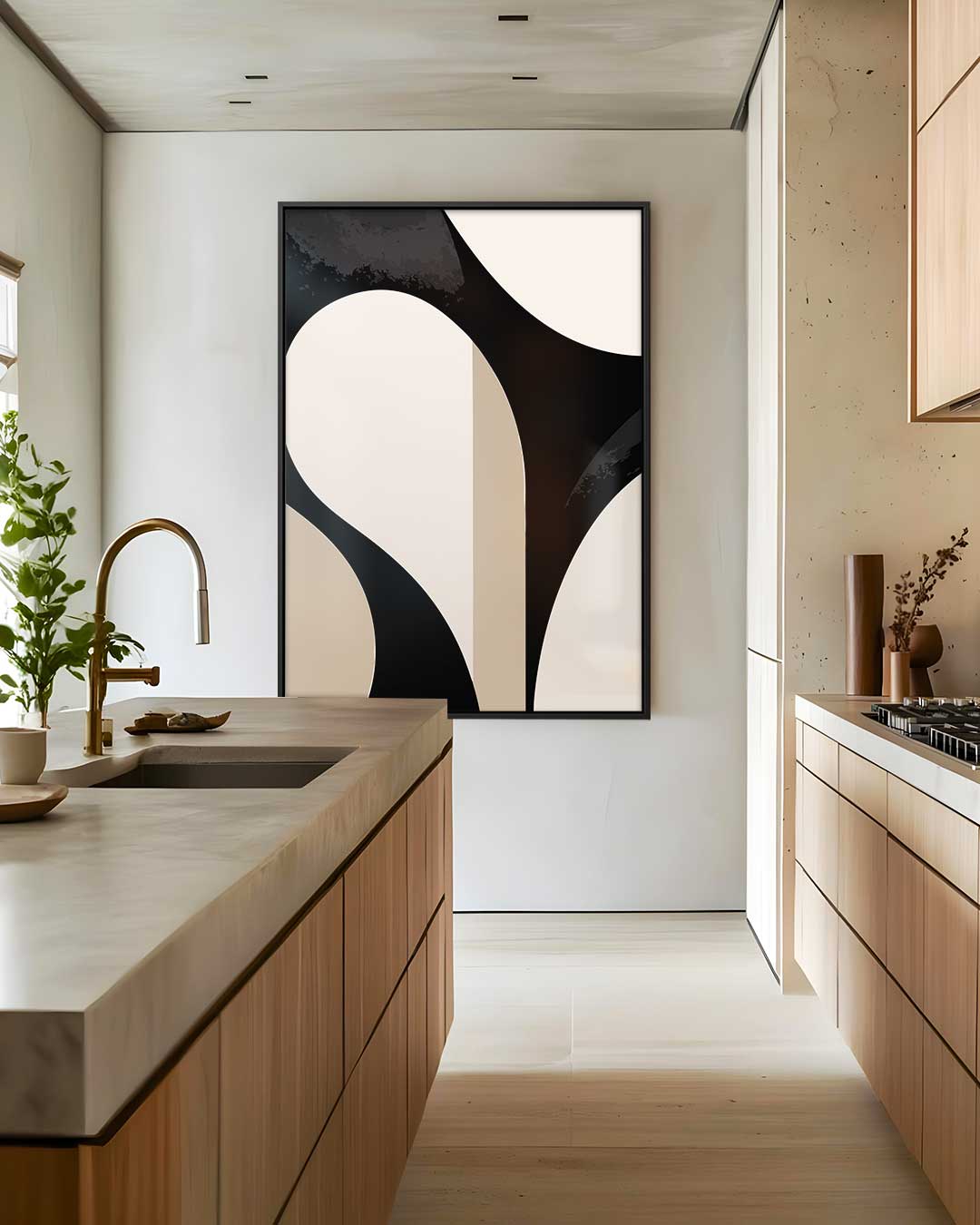 Elegante Abstractie in Beweging Kunstwerk-canvas-dibond-plexiglas-wanddecoratie-WallArtistic