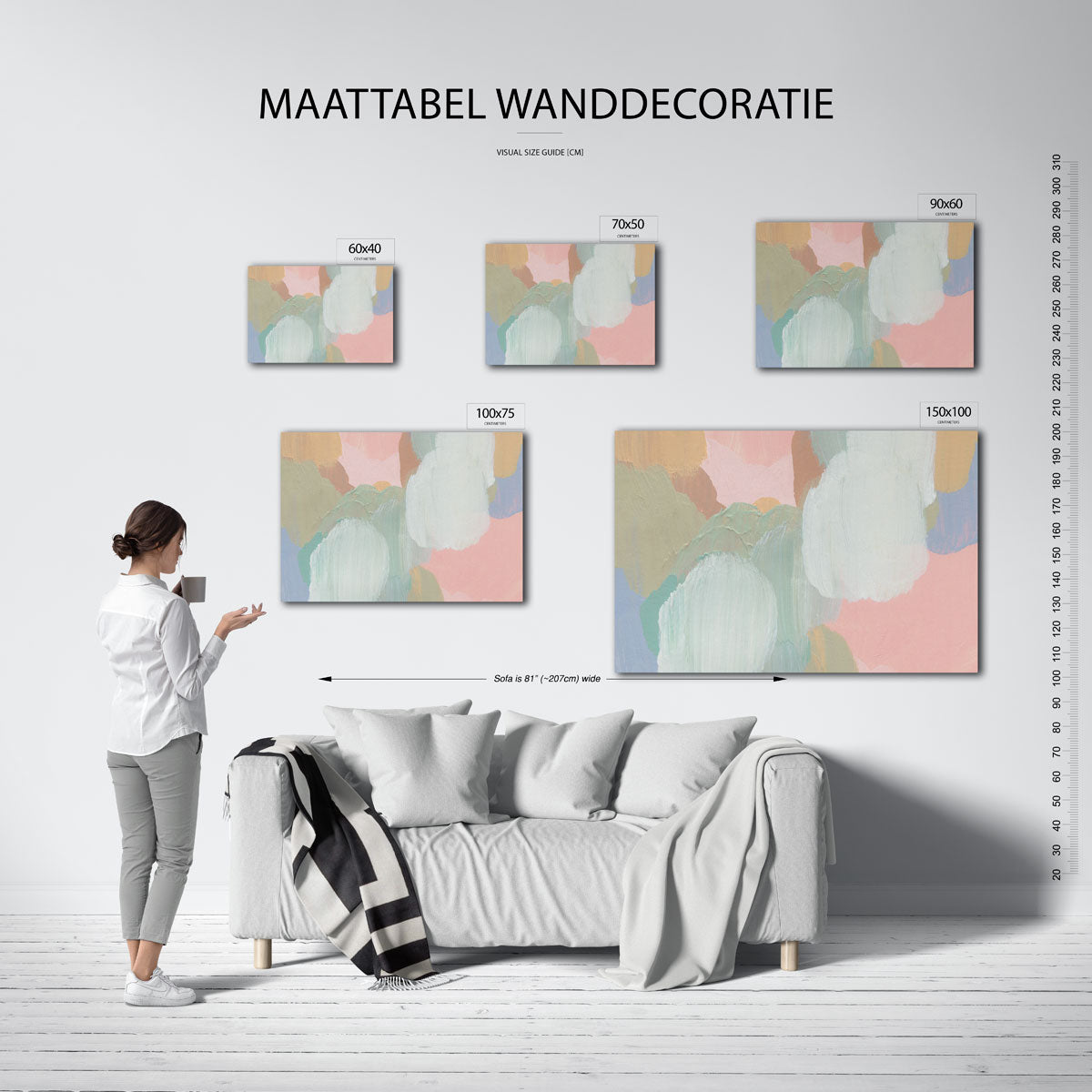 Zachte kleurencompositie Kunstwerk
