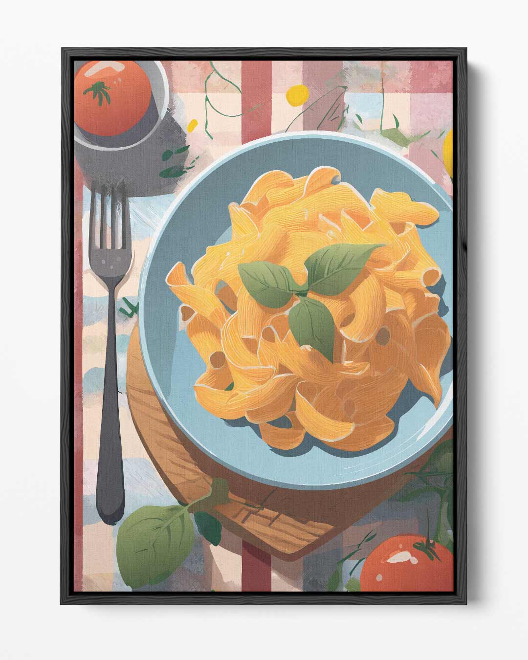 Italiaanse Zomer Pastaschilderij Kunstwerk-canvas-dibond-plexiglas-wanddecoratie-WallArtistic