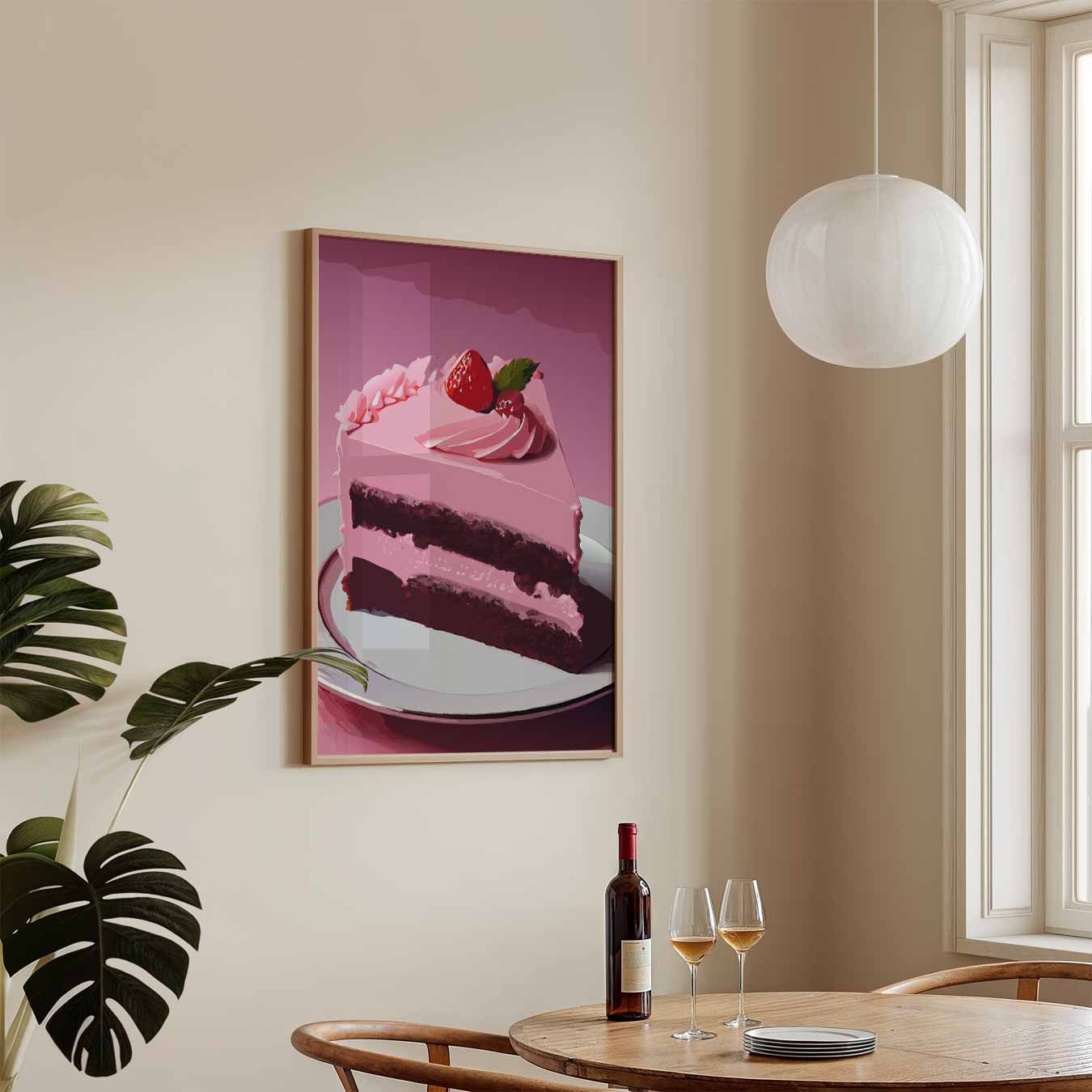 Zoete Verleiding Aardbeien Taart Poster