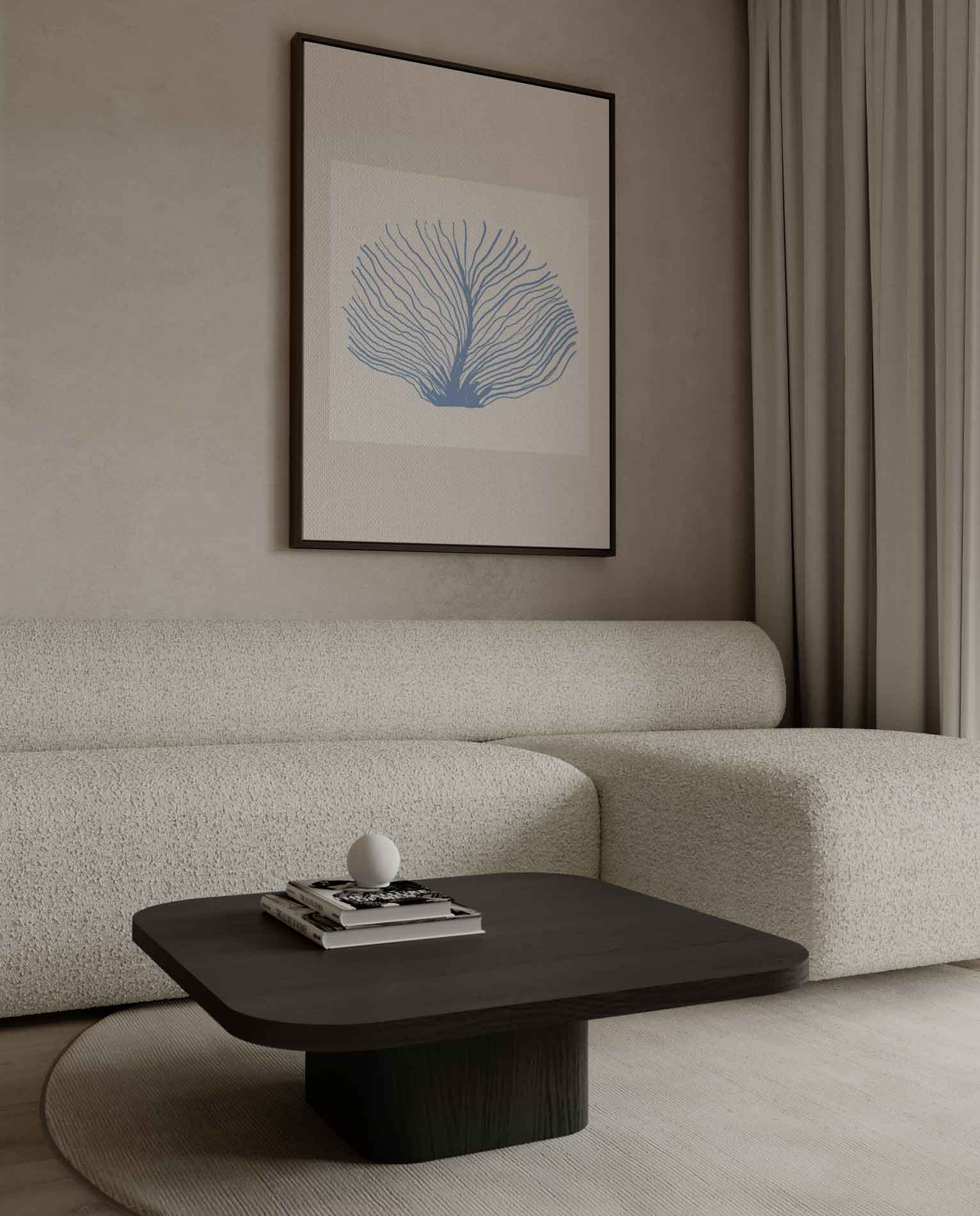 Blauwe Zeeventilator Kunstprint Kunstwerk-canvas-dibond-plexiglas-wanddecoratie-WallArtistic