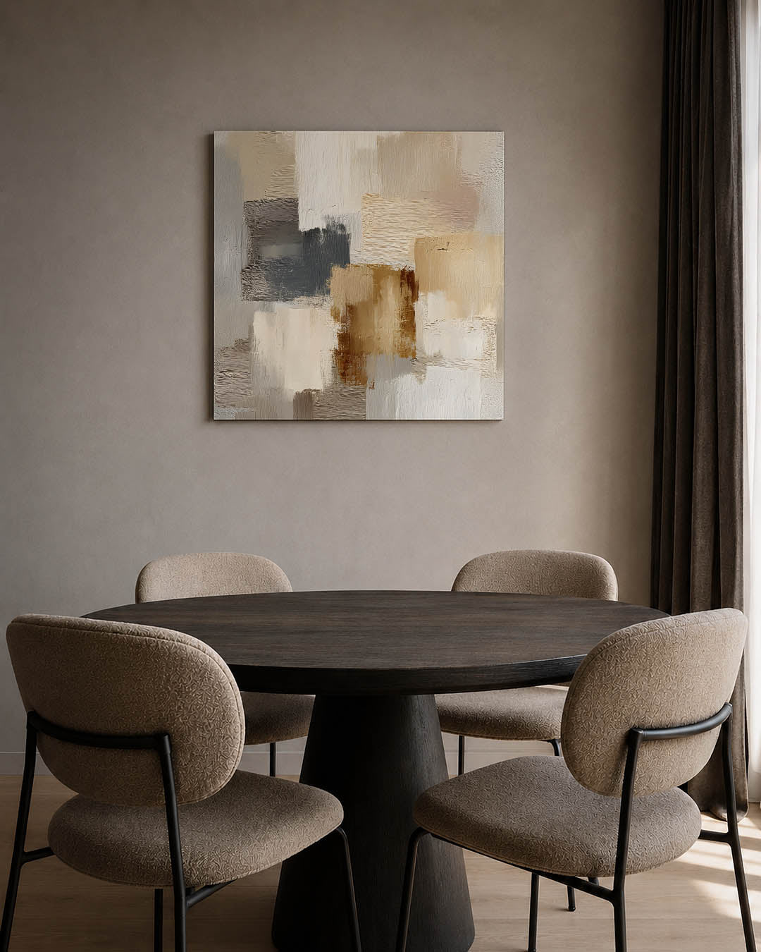 Neutrale kleurencompositie Kunstwerk