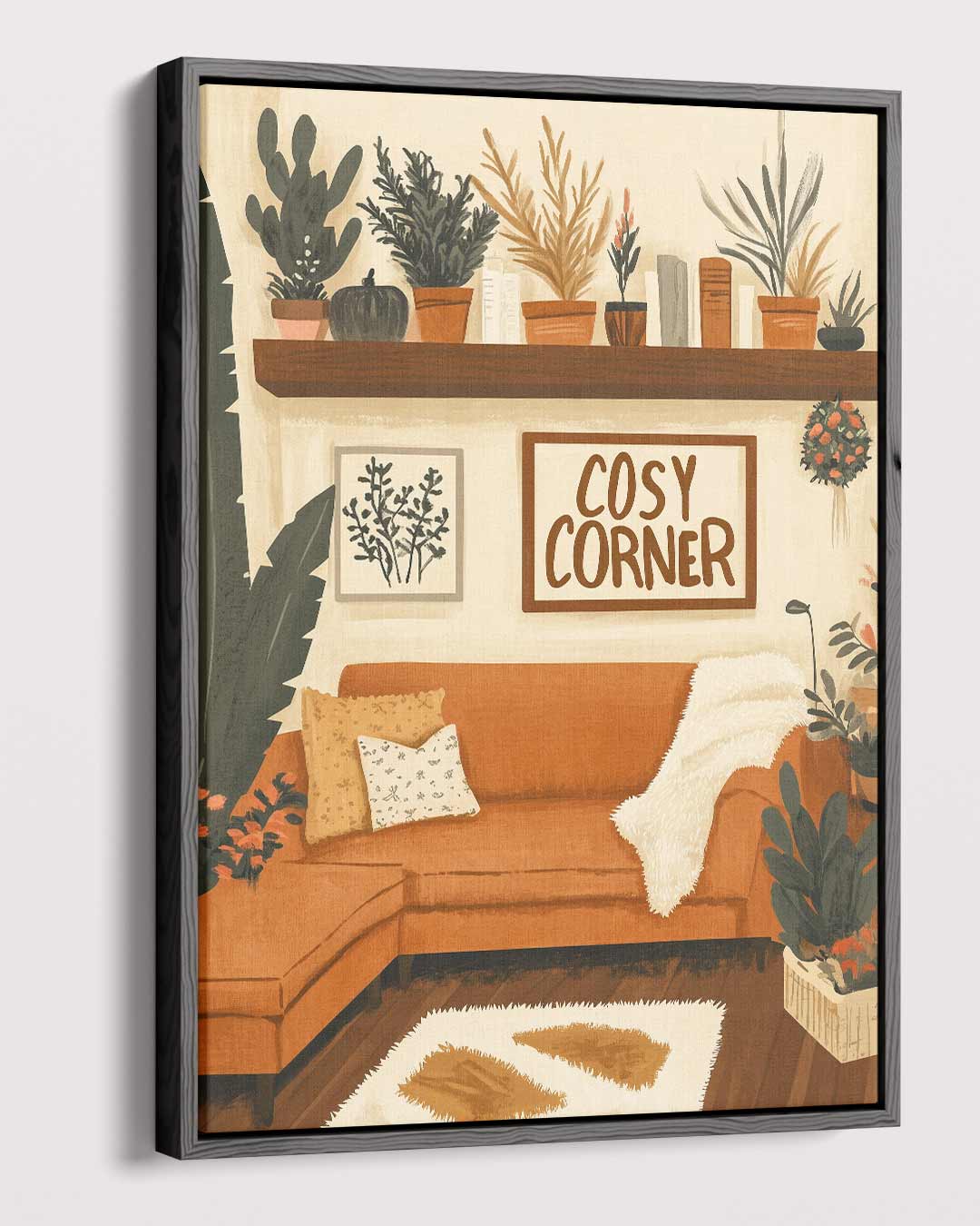 Gezellige Hoek Illustratie Kunstwerk-canvas-dibond-plexiglas-wanddecoratie-WallArtistic