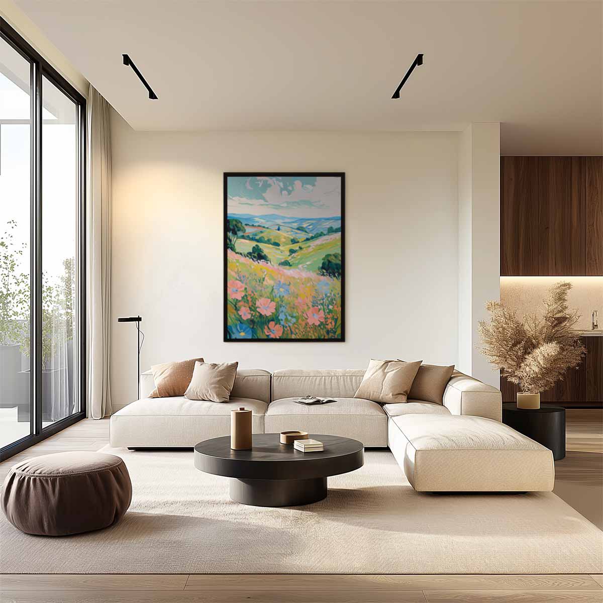 Zomerse Bloemenweide Kunstwerk-canvas-dibond-plexiglas-wanddecoratie-WallArtistic
