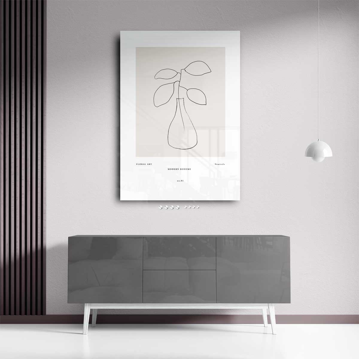 Botanische Minimalisme Illustratie Kunstwerk-canvas-dibond-plexiglas-wanddecoratie-WallArtistic