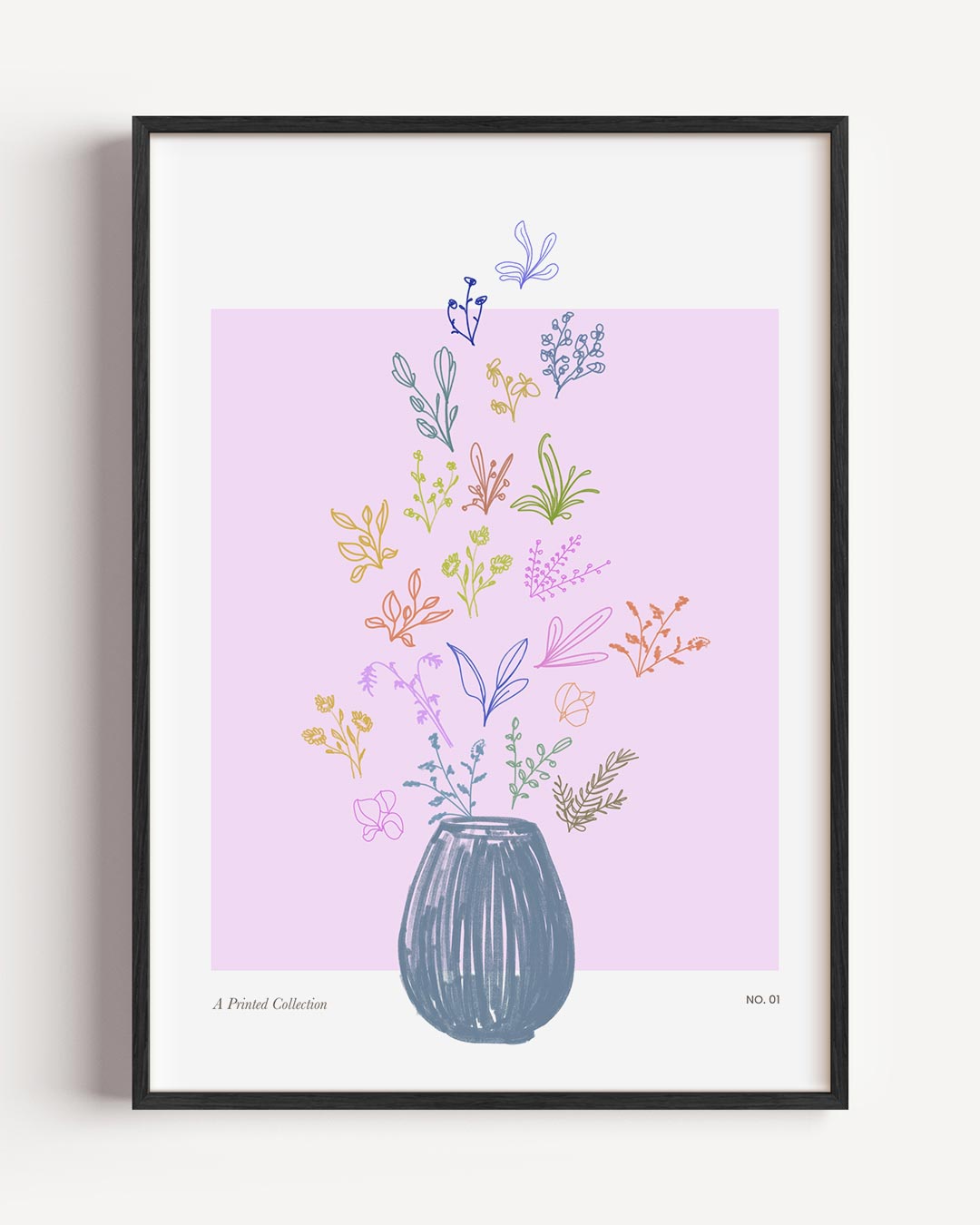 Botanische Bloemenvaas Poster-WallArtistic