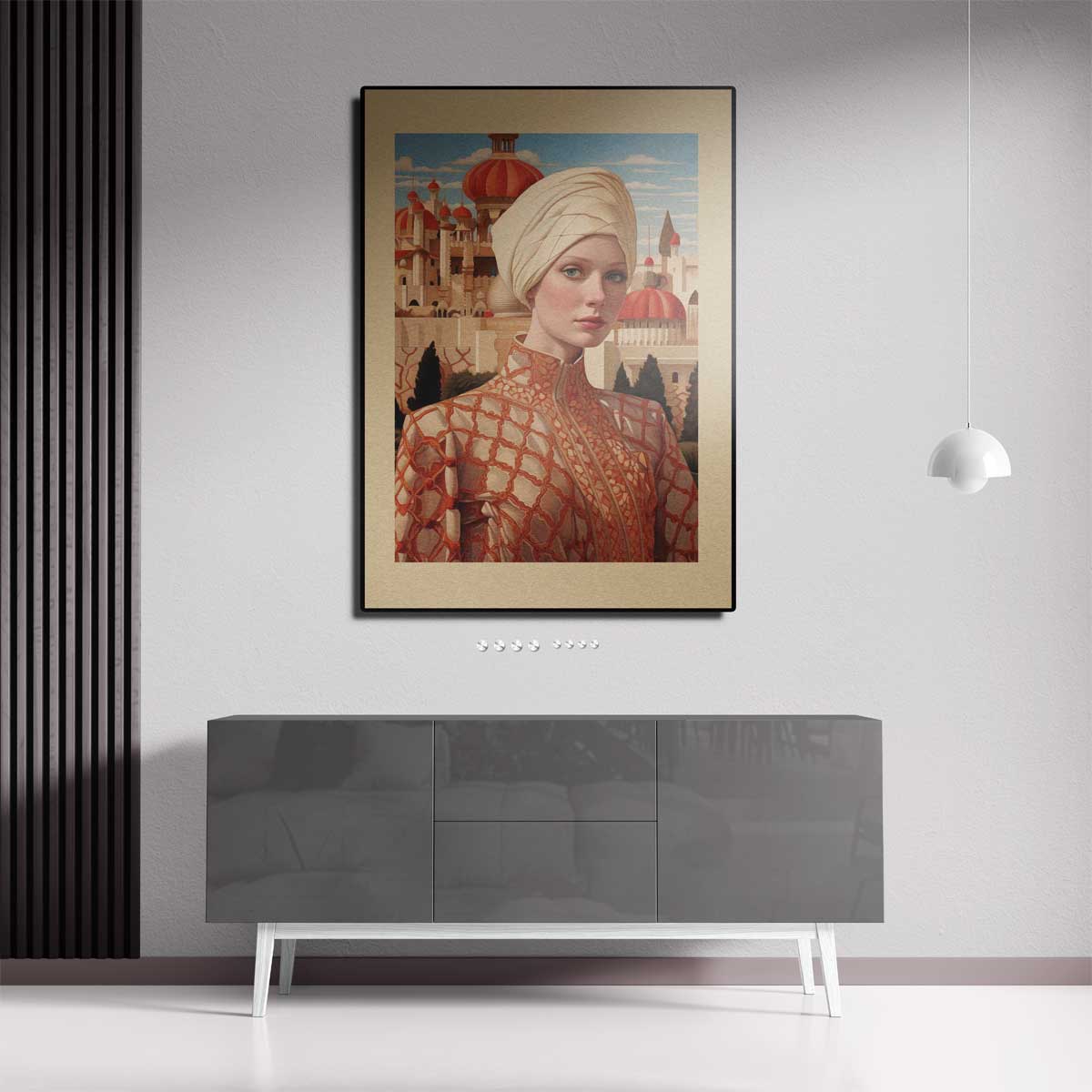 Oosterse Dromen Portret Kunstwerk-canvas-dibond-plexiglas-wanddecoratie-WallArtistic
