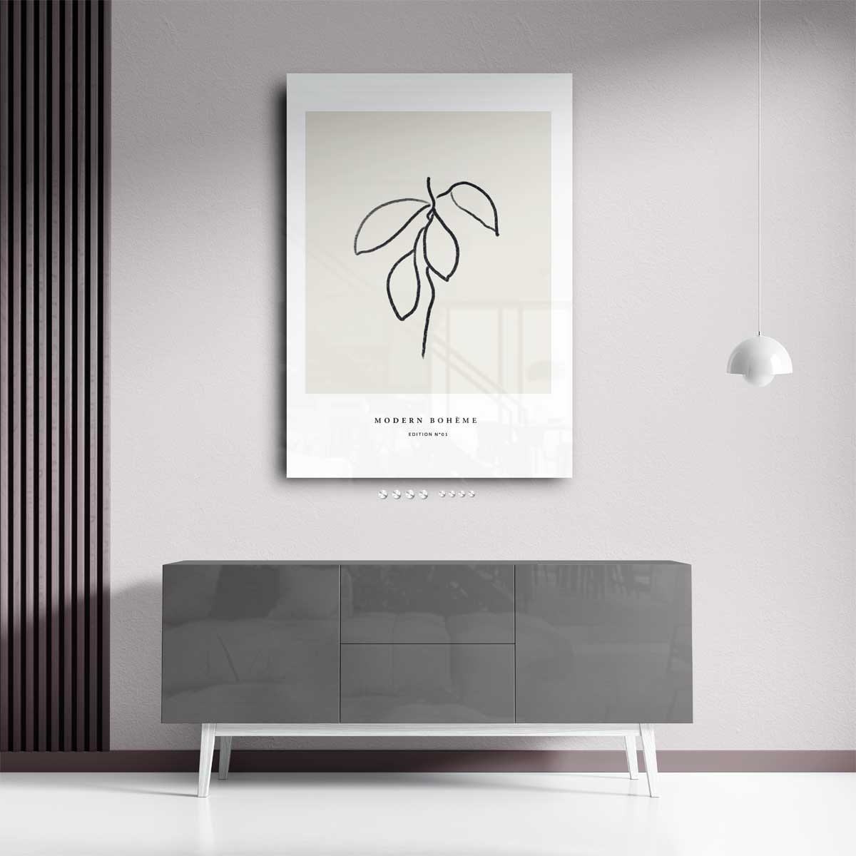 Moderne Boho Bladeren Kunstwerk-canvas-dibond-plexiglas-wanddecoratie-WallArtistic