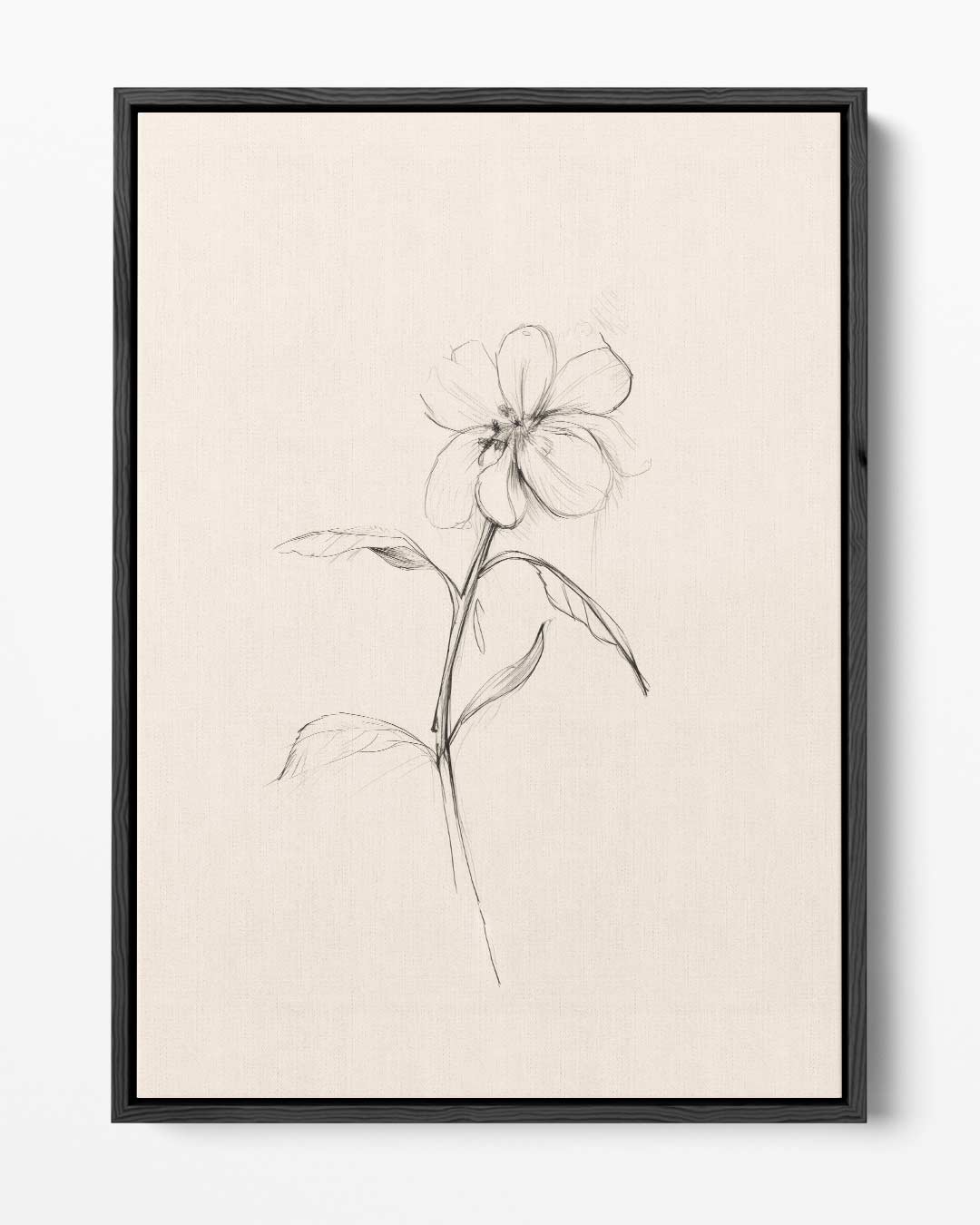 Bloemenschets in Lijn Kunstwerk-canvas-dibond-plexiglas-wanddecoratie-WallArtistic