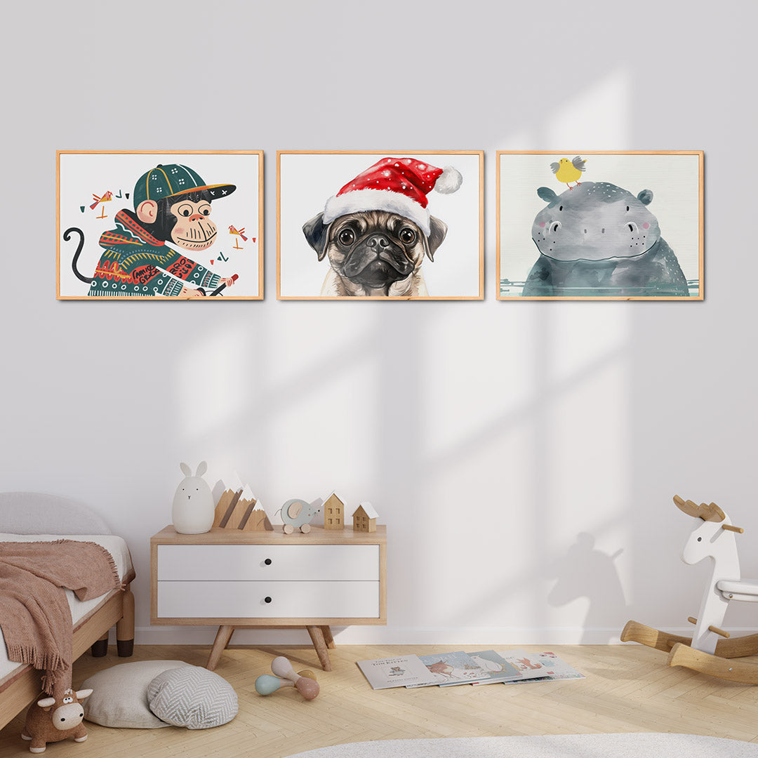Speelse aap illustratie Posterset