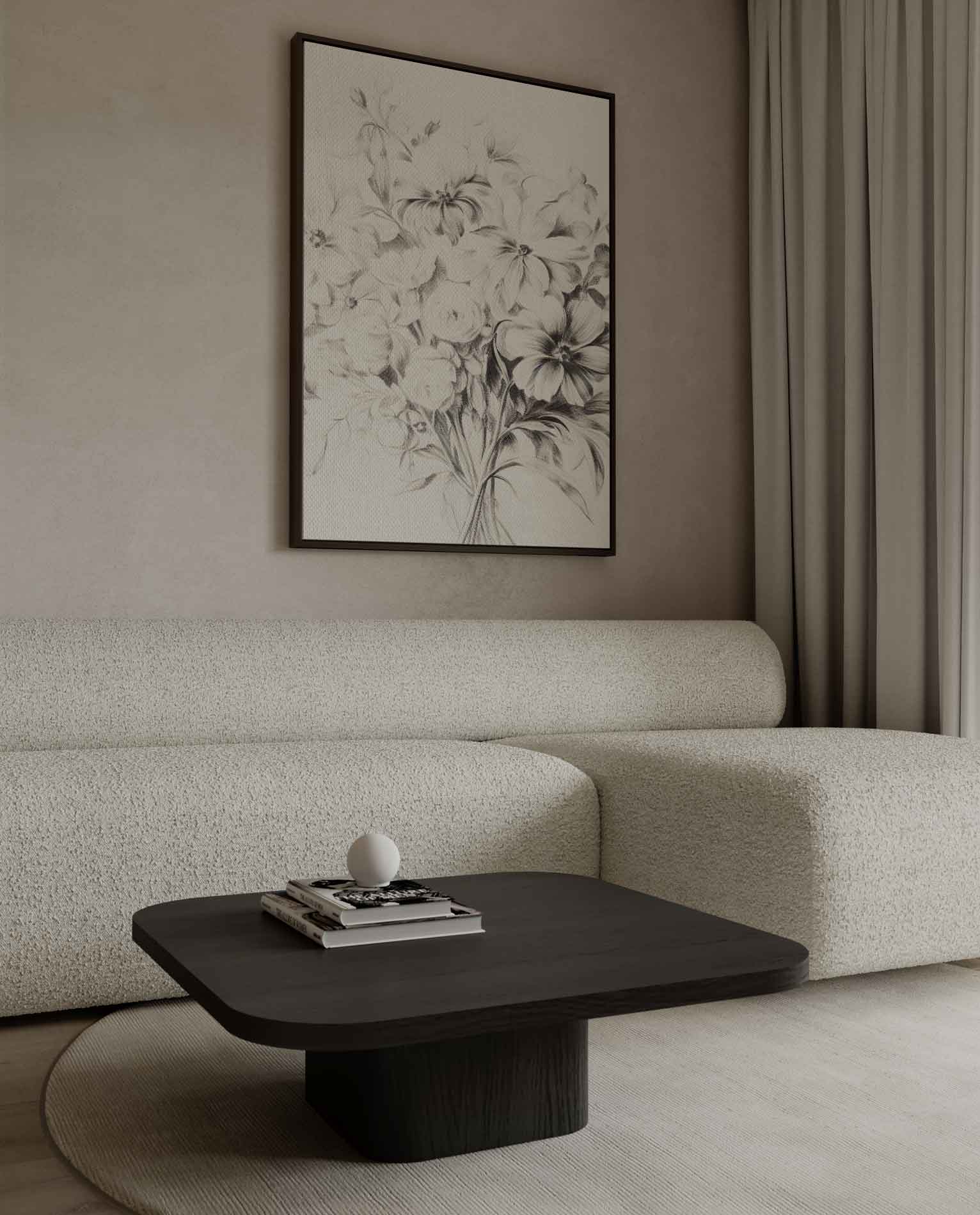 Zwart-wit Bloemenpracht Kunstwerk-canvas-dibond-plexiglas-wanddecoratie-WallArtistic