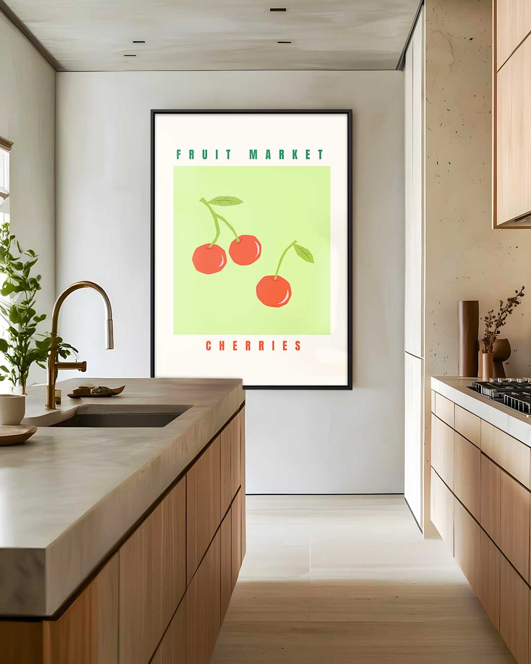 Fruitmarkt Kersenposter Kunstwerk-canvas-dibond-plexiglas-wanddecoratie-WallArtistic