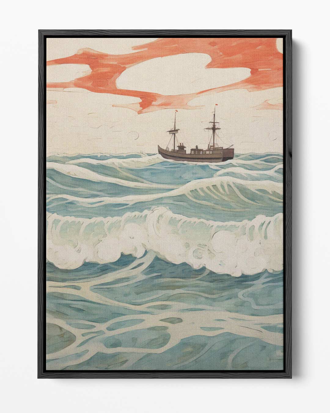 Golven en Horizon Kunstwerk-canvas-dibond-plexiglas-wanddecoratie-WallArtistic