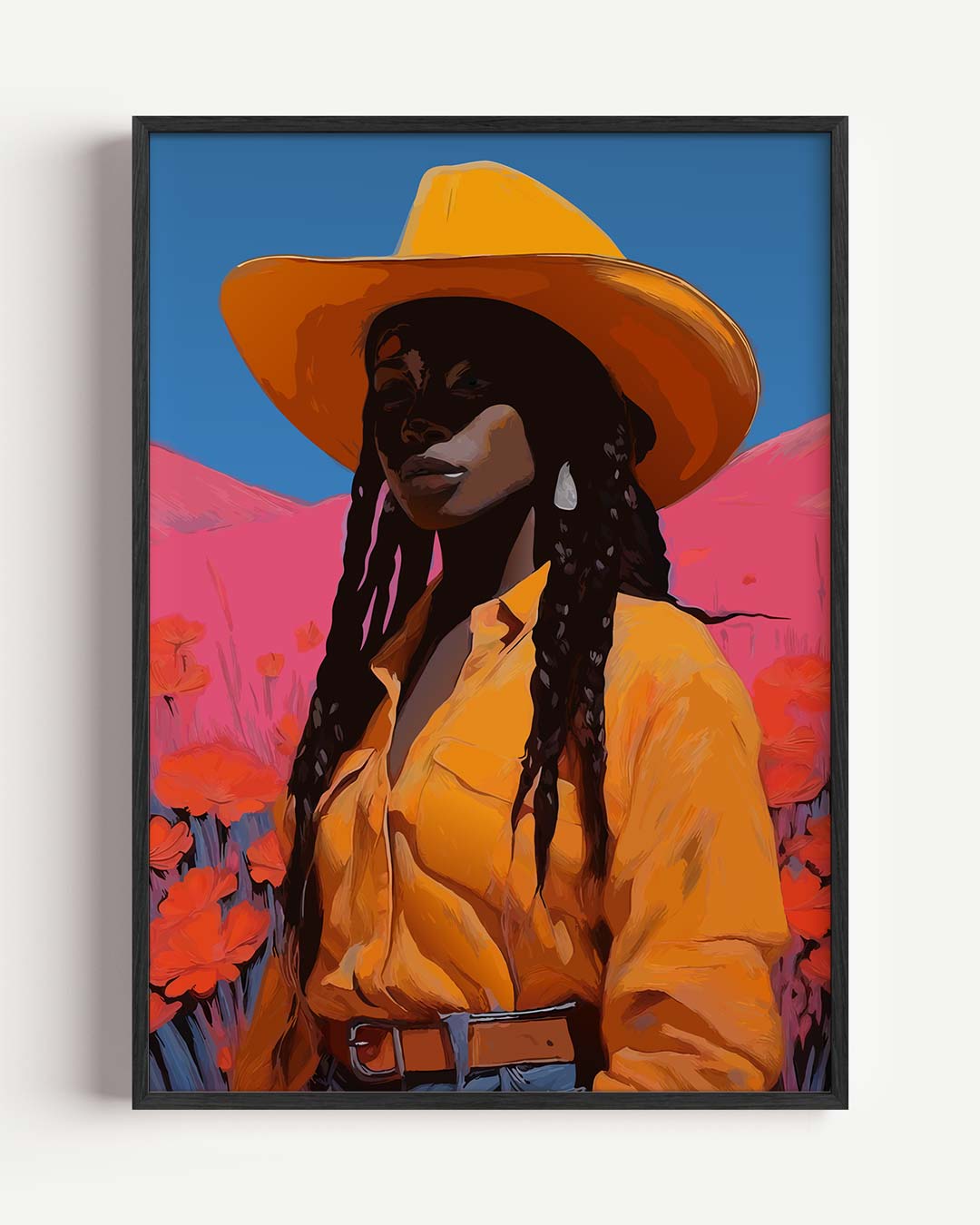 Vrouwelijke Cowboy Vibes Poster