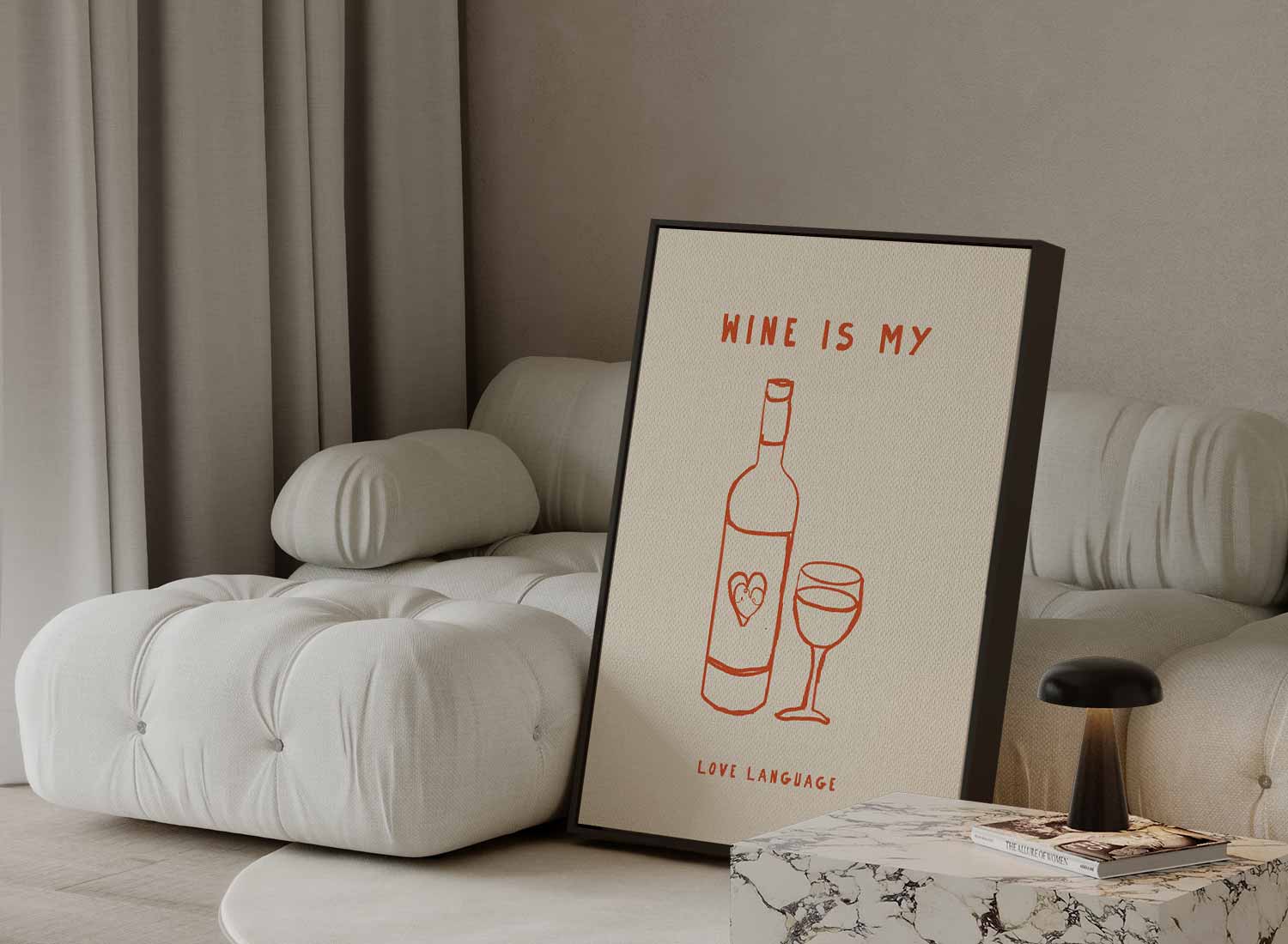 Wine Is My Love Language Kunstwerk-canvas-dibond-plexiglas-wanddecoratie-WallArtistic