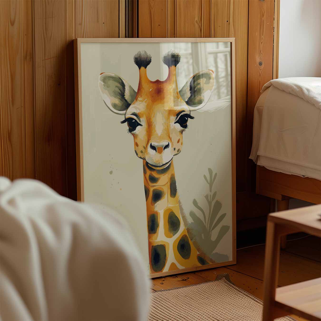 Vrolijke Giraffe Kunstposter
