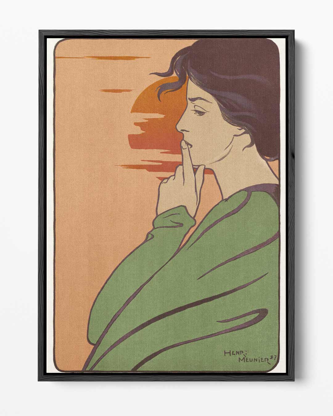 Retro Vrouwelijke Stilte Kunstwerk-canvas-dibond-plexiglas-wanddecoratie-WallArtistic