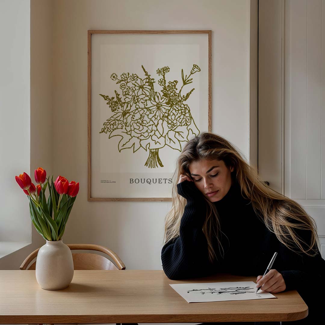Bloemenpracht Silhouet Poster-WallArtistic