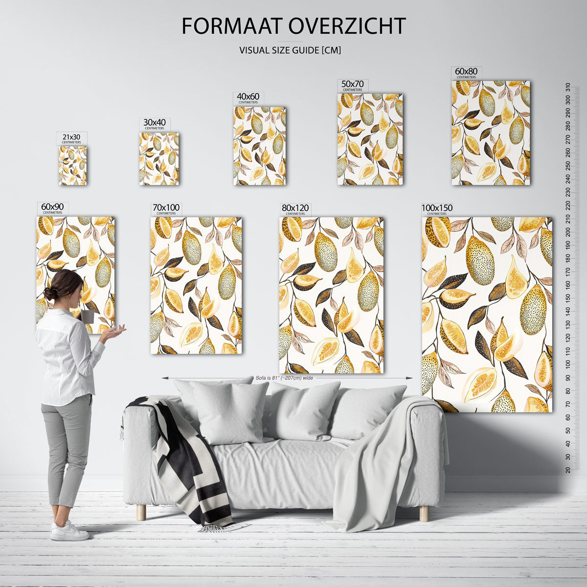 Citroenen en bladeren Poster
