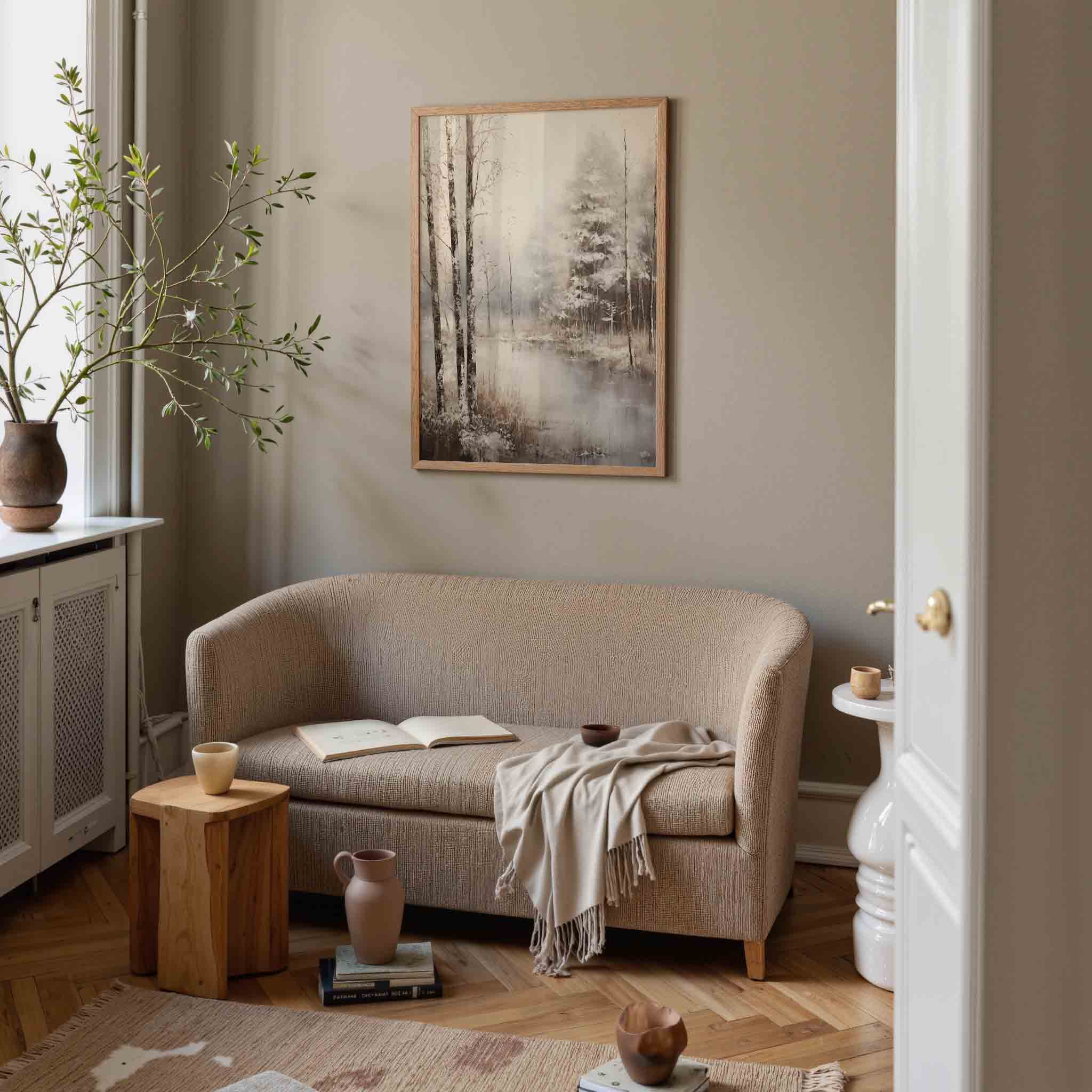 Winterlandschap met bomen Poster