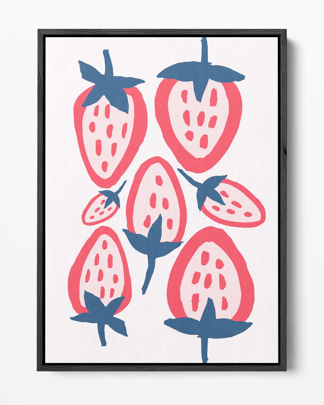 Mooie Aardbeien Patroon Kunstwerk-canvas-dibond-plexiglas-wanddecoratie-WallArtistic