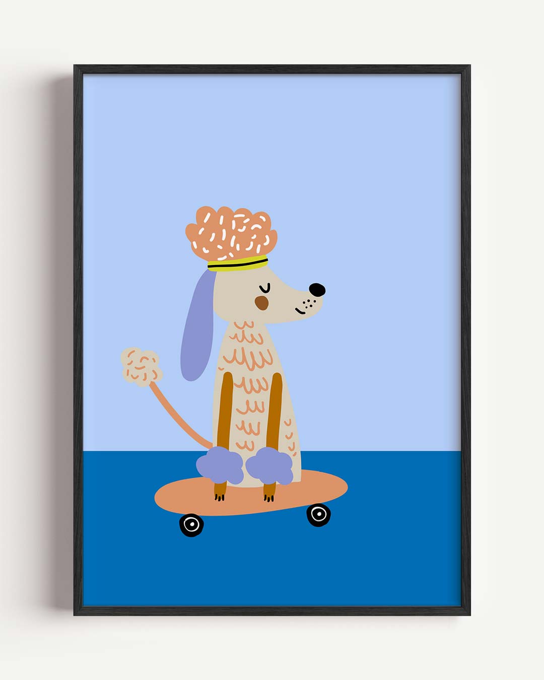 Schattige Hond op Skateboard Poster
