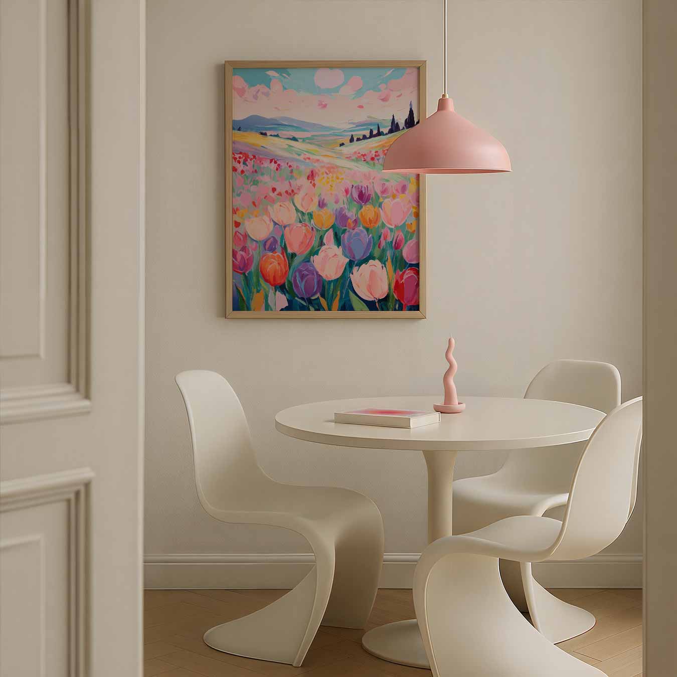 Vrolijke Tulpenweide Poster