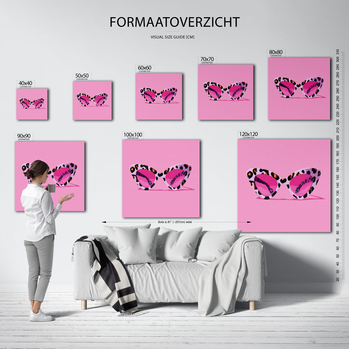 Zonnebril met luipaardprint Poster