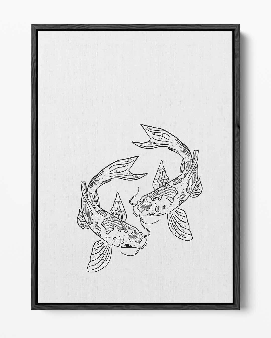 Koi Karper Illustratie Kunstwerk-canvas-dibond-plexiglas-wanddecoratie-WallArtistic