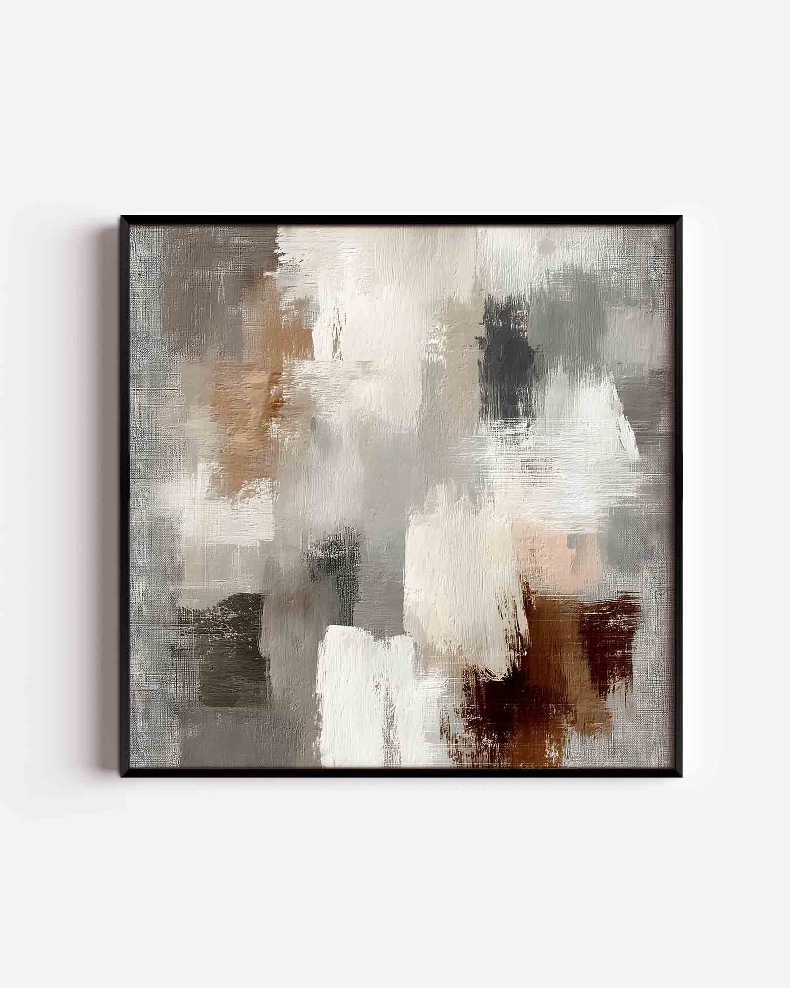 Abstracte beige en grijze Poster
