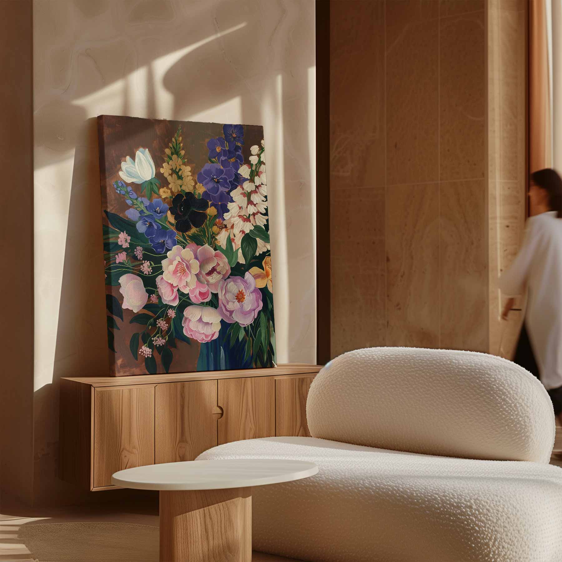 Kleurrijke Bloemenpracht Kunstwerk-canvas-dibond-plexiglas-wanddecoratie-WallArtistic