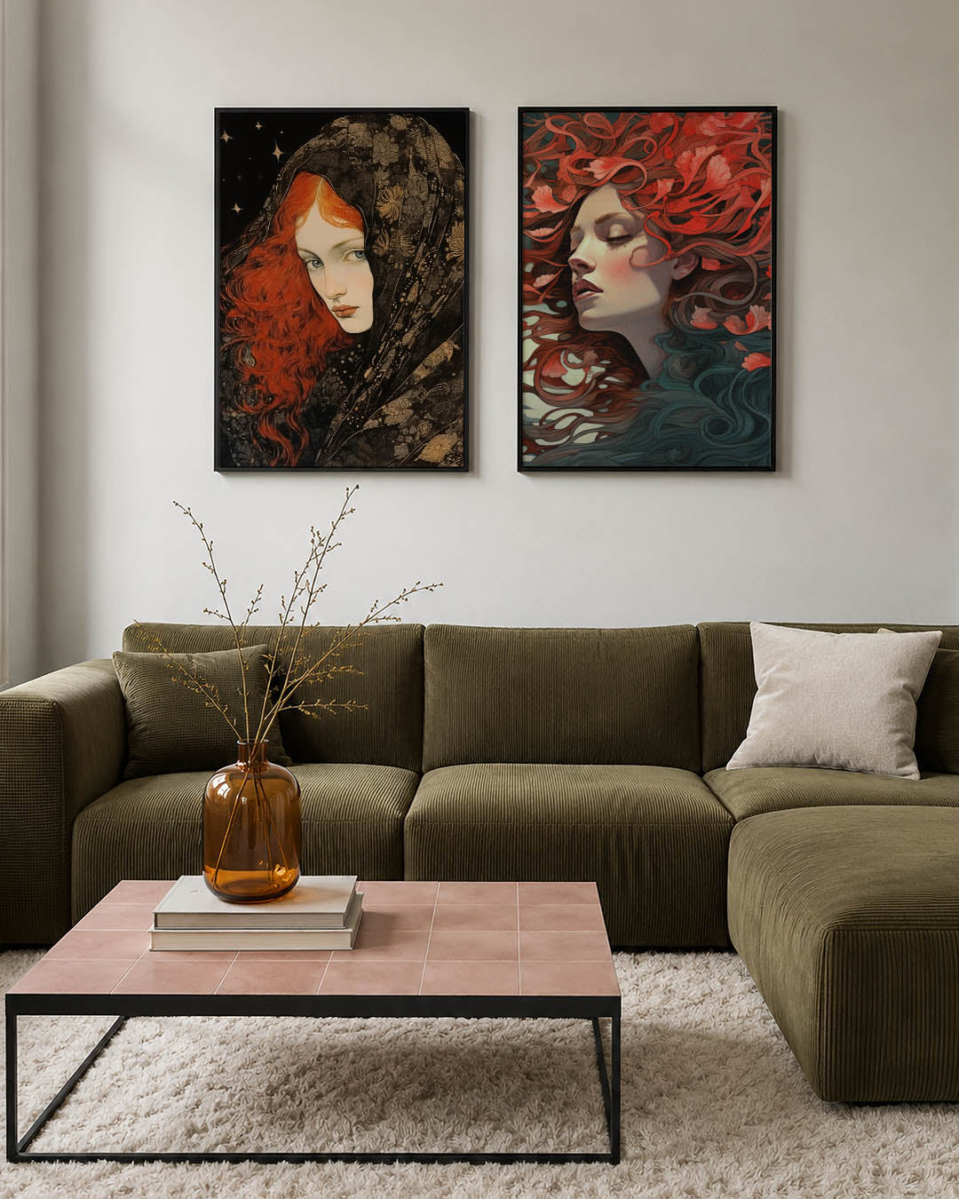 Rode haarpracht Posterset