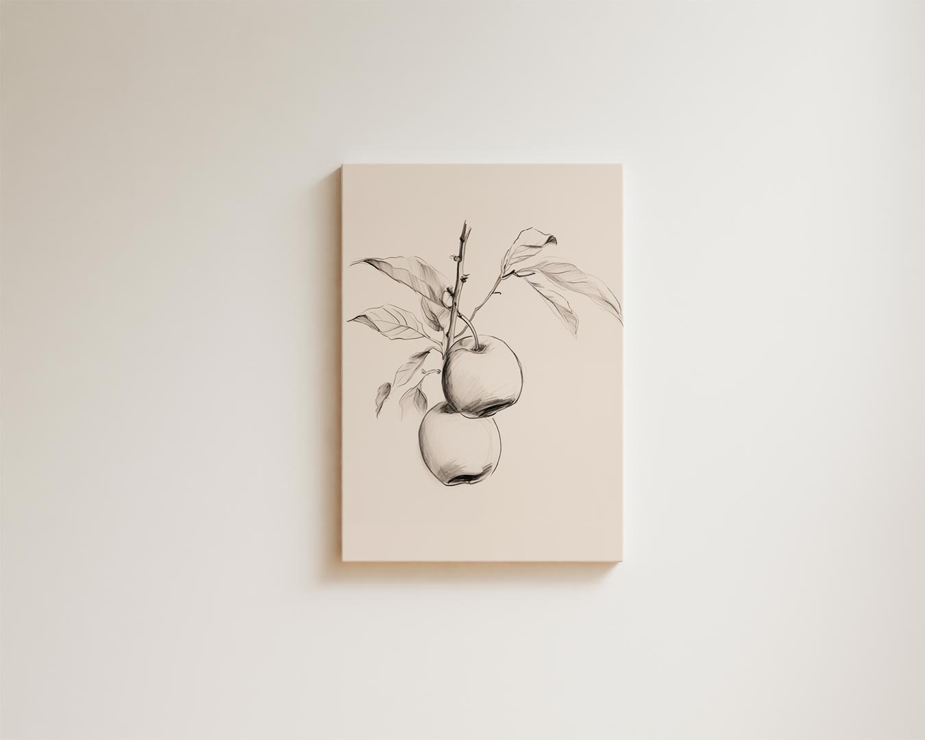 Sierlijke Potloodschets van Appeltak Kunstwerk-canvas-dibond-plexiglas-wanddecoratie-WallArtistic