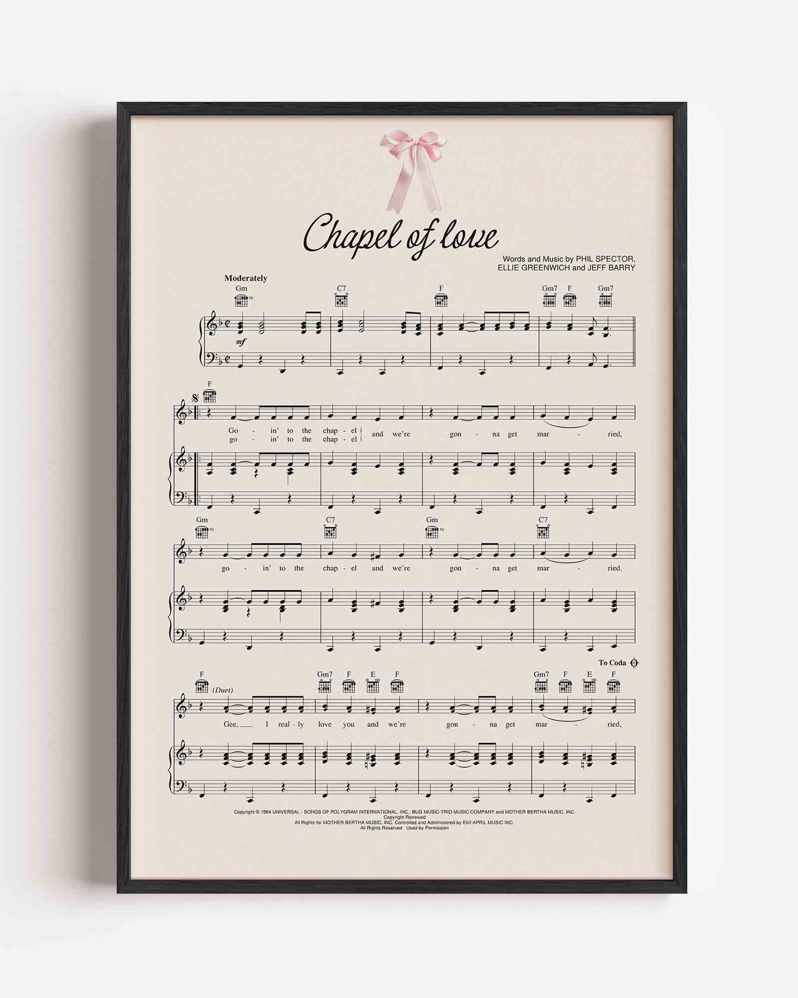 Chapel of love muziek Poster