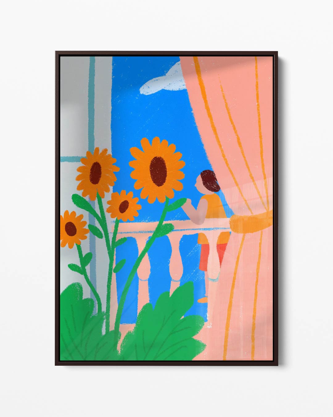 Zomerse Balkonmomenten Kunstwerk-canvas-dibond-plexiglas-wanddecoratie-WallArtistic