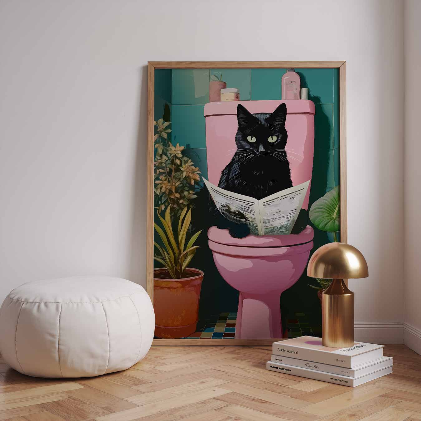 Kat op Toilet Poster