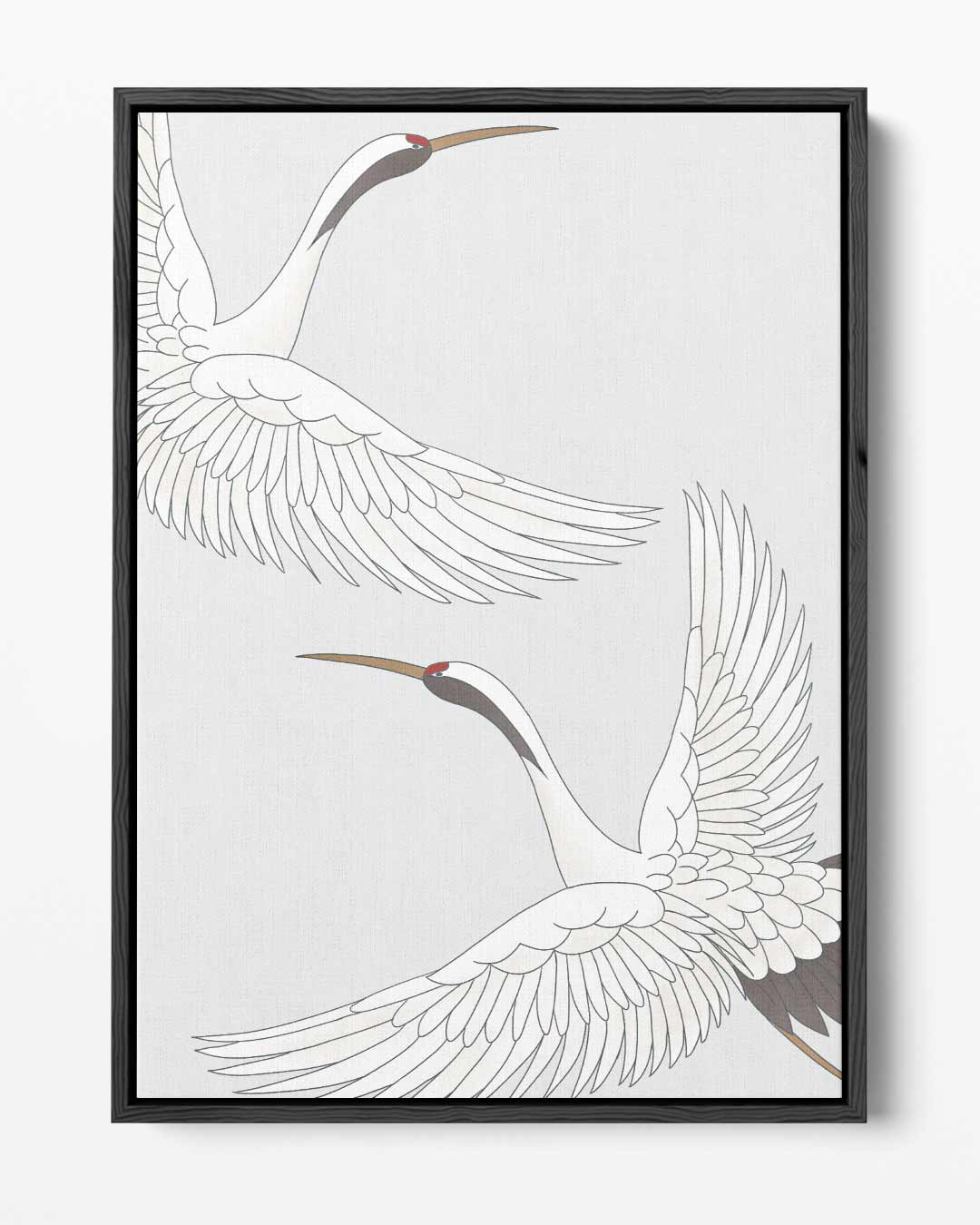 Dansende Kraanvogels Kunstwerk-canvas-dibond-plexiglas-wanddecoratie-WallArtistic