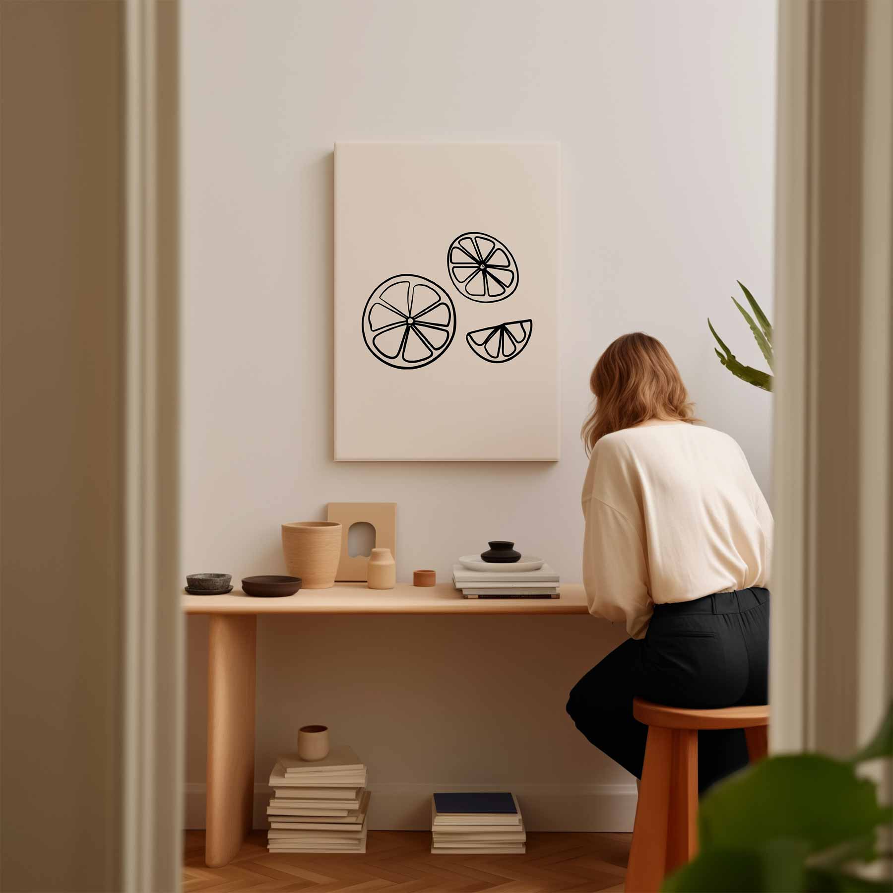 Zomerse Citrus Slices Illustratie Kunstwerk-canvas-dibond-plexiglas-wanddecoratie-WallArtistic