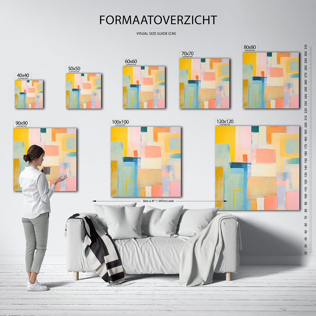 Kleurrijke geometrie Kunstwerk