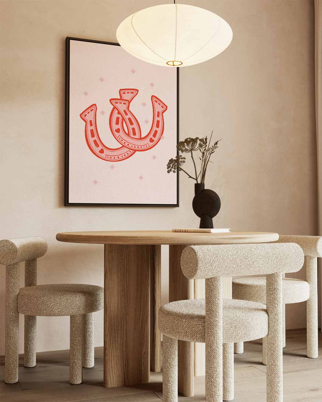 Gelukbrengende Hoefijzers in Roze Kunstwerk-canvas-dibond-plexiglas-wanddecoratie-WallArtistic